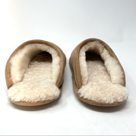 Brand NEW Chestnut Suede Bottom Scuff Sherpa Lined Slippers Size 6 ( Like Ugg) - Picture 5 of 6